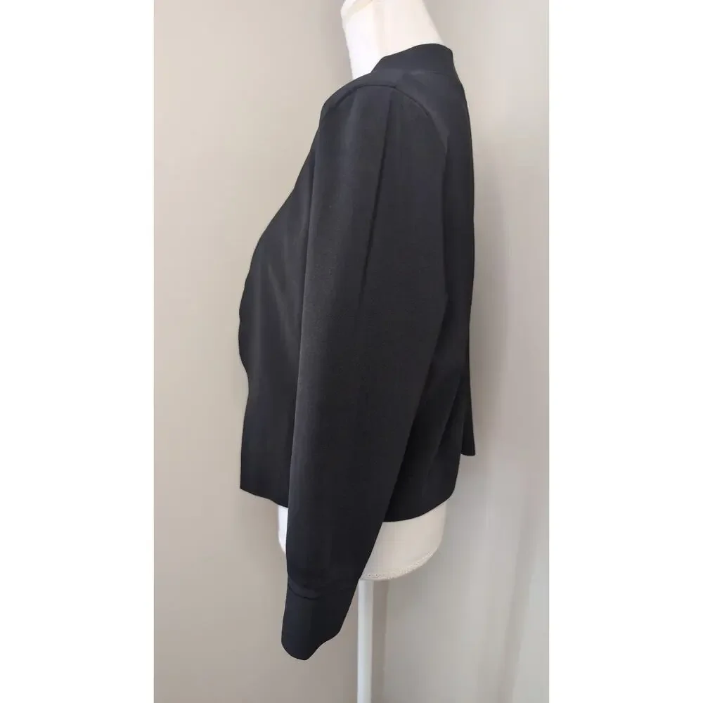 MM LaFleur Open Front Blazer XL Black Workwear Minimalist Jacket
